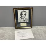 AUTOGRAPH BORIS KARLOFF ACTOR FAMOUS FOR HIS PORTRAYAL OF THE MONSTER FRANKENSTEIN FRAMED
