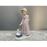 LLADRO 5044 GIRL PULLING WAGON IN ORIGINAL BOX