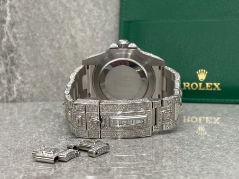 ROLEX GMT MASTER II 2013 YEAR FULLY LOADED SET WITH ROUND AND BAGUETTE CUT DIAMONDS WITH BOX AND - Image 5 of 5