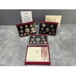 COINS ROYAL MINT DELUX SETS YEARLY PROOF 1996 1997 AND 2003 ALL IN ORIGINAL CASES AND COA