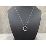 18CT WHITE GOLD HALO STYLE PENDANT NECKLACE 1/2CTS