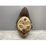 AFRICAN 20TH CENTURY MUKUDJ OKUYLU SOCIETY PUNU GABON KAOLIN MASK