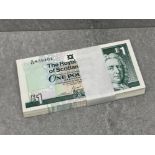 BANKNOTES THE ROYAL BANK OF SCOTLAND £1 LORD ILAY ISSUED 1ST OCTOBER 2001 RUN OF 100 CONSECUTIVE