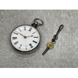 SILVER HALLMARKED GENTS POCKET WATCH WITH KEY