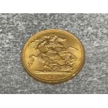 22CT GOLD 1962 FULL SOVEREIGN COIN