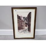 FRAMED WATERCOLOUR OF NEWCASTLE TYNE BRIDGE SIGNED BY J. DORAN