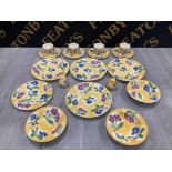 22 PIECES OF BRONY LANGWORTH POOLE PRIMULA POTTERY INCLUDES CUPS SAUCERS LARGE PLATES ETC