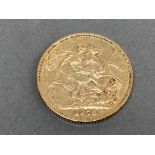 22CT GOLD 1873 FULL SOVEREIGN COIN