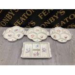 4 HAND PAINTED POOLE POTTERY HORS D’OEUVRES DISHES
