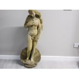 NUDE WOMAN FIGURINE STONE SCULPTURE ,LARGE GARDEN STATUE STANDING AT 115CM