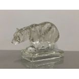JOBLING ART DECO CLEAR TINTED PRESSED GLASS BEAR RD799634 1930S ETIENNE FRANCKHAUSER LALIQUE