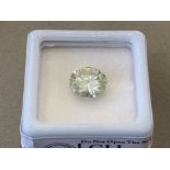 2.45CT WHITE MOISSANITE CERTIFIED STONE WITH GEMSTONE AUTHENTICATION REPORT STILL SEALED