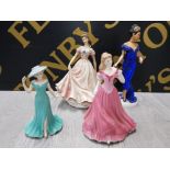 4 COLLECTABLE LADY FIGURES INCLUDES COAL PORT MY WONDERFUL MUM, ROYAL WORCESTER ELIZABETH LIMITED