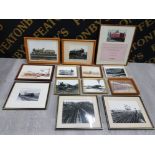 COLLECTION OF FRAMED PHOTOGRAPHS AND PRINTS FEATURING RAILWAY TRAINS