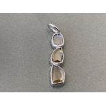 925 STERLING SILVER PENDANT WITH UNCUT DIAMONDS APPROXIMATELY 1.75CT