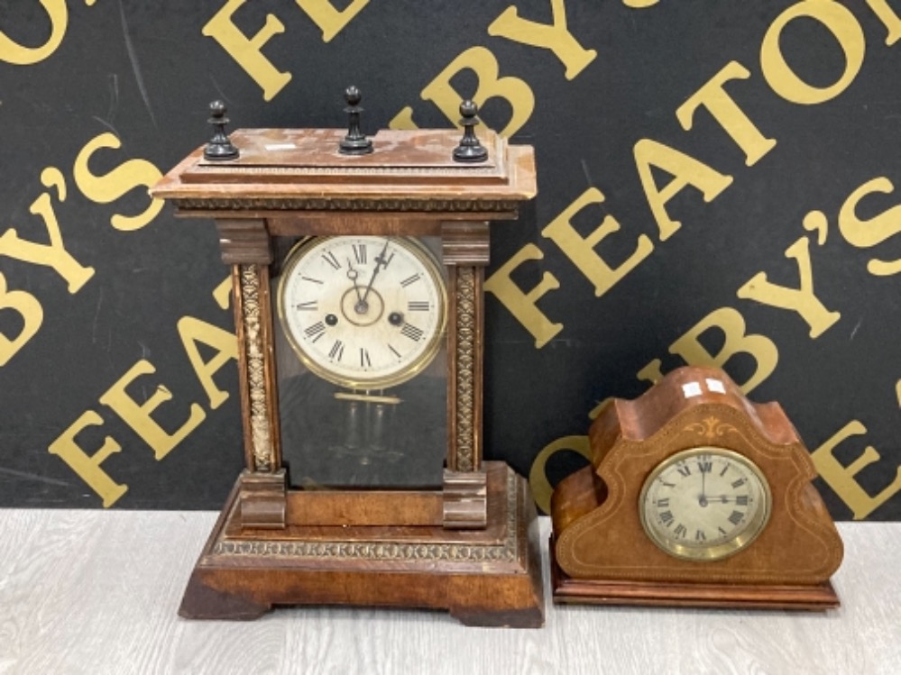 2 VINTAGE MANTLE CLOCKS