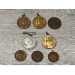 8 VARIOUS ROYALTY MEDALLIONS GEORGE V 1911-1936 INCLUDING 1911 CORONATION VISIT TO CANADA 1927