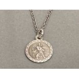 SILVER CHAIN WITH SILVER ST CHRISTOPHER PENDANT 2.9G