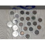 21 VICTORIAN FARTHINGS AND 1 1/2 FARTHING 1844 YOUNG BUN AND VEILED HEADS 1853- 1893