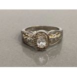 SILVER CZ RING SIZE O 4.6G GROSS