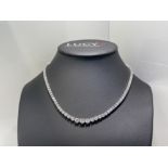VINTAGE STYLE GRADUATED DIAMOND NECKLACE WITH 8.40CTS SET IN PLATINUM 32.8G LENGTH 16”