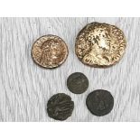 5 UNRESEARCHED ROMAN COINS