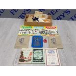 BOX OF EPHEMERA INCLUDES POSTAL ORDERS MILITARY DOCUMENTS AND ANTIQUE ROAD MAPS ETC