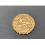 22CT GOLD 1885 FULL SOVEREIGN COIN