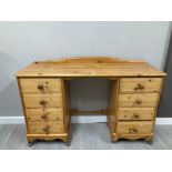 PINE 8 DRAWER DRESSING TABLE ON CASTORS 132CM