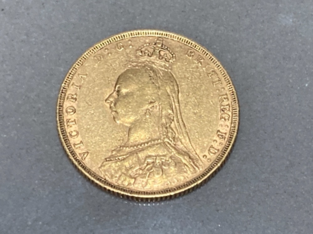 22CT GOLD 1890 FULL SOVEREIGN COIN - Image 2 of 2