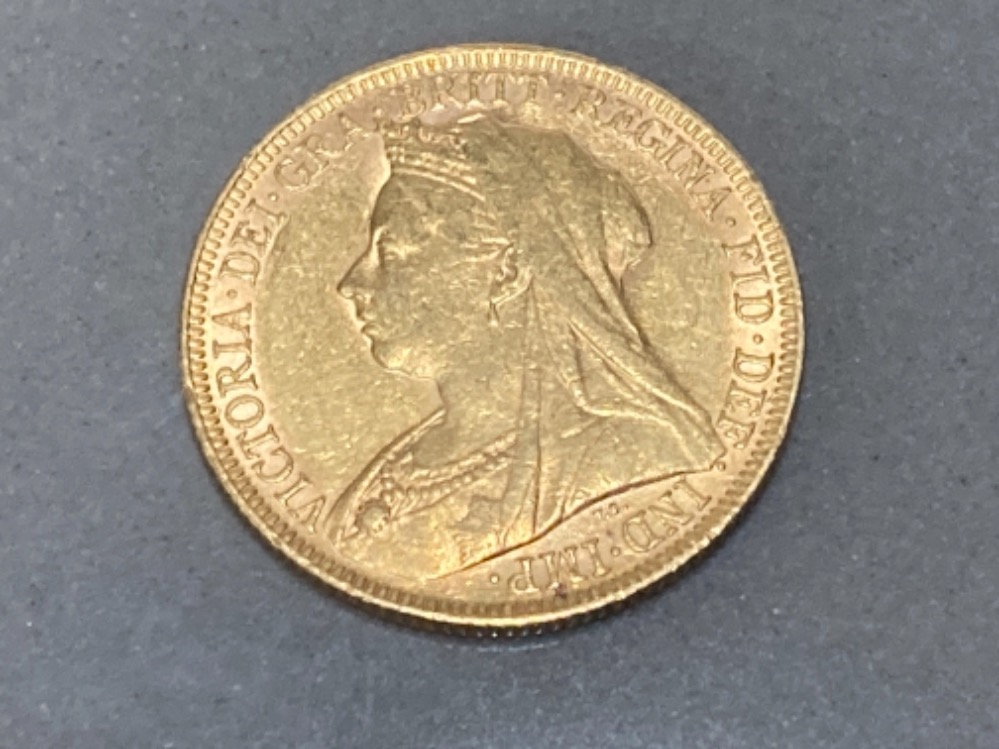 22CT GOLD 1895 FULL SOVEREIGN COIN - Bild 2 aus 2