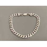 SILVER CURB BRACELET COMPLETE WITH TRIGGER CATCH 24G