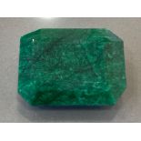 212CT LARGE COLLECTABLE NATURAL EMERALD (BERYL) CERTIFIED STONE WITH GEMSTONE AUTHENTICATION REPORT