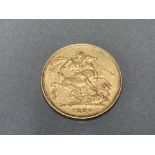 22CT GOLD 1880 FULL SOVEREIGN COIN