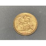22CT GOLD IN 1889 FULL SOVEREIGN COIN
