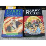 2 HARRY POTTER HARD BACK FIRST EDITION BOOKS INCLUDING THE HALF BLOOD PRINCE AND THE DEATHLY