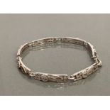 SILVER LADIES ORNATE BRACELET COMPLETE WITH BOLT CATCH 10.6G