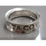 TIFFANY & CO SILVER RING 925 1837 SIZE M 5.0 GRAMS