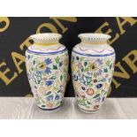 2 HAND PAINTED SUSAN RUSSELL POOLE POTTERY VASES 26CM
