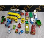 COLLECTION OF DIECAST VEHICLES INCLUDING CORGI,MATCHBOX AND LESNEY