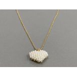 ROLLED GOLD CHAIN WITH PEARL SET HEART SHAPED PENDANT