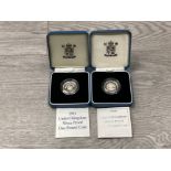 2 ROYAL MINT UK SILVER PROOF COIN SETS INCLUDES 1991 £1 AND 1998 £1