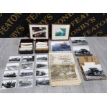 LARGE COLLECTION OF BLACK AND WHITE PHOTOGRAPHS OF RAILWAY TRAINS WITH HAND WRITTEN DESCRIPTIONS