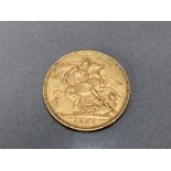 22CT GOLD 1900 FULL SOVEREIGN COIN