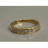 925 SILVER GILT SILVER CZ 7 STONE HALF ETERNITY RING SIZE O1/2 2.4G GROSS