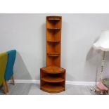 LARGE TEAK 5 SHELF CORNER UNIT