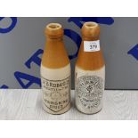 2 STONEWARE BOTTLES INCLUDES W.B. REID AND CO LD NEWCASTLE ON TYNE NOURISHING STOUT AND EXTRA DOUBLE