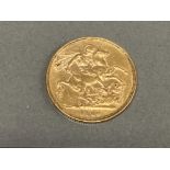 22CT GOLD 1880 FULL SOVEREIGN COIN