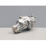 SILVER PLATED DOG HEAD VESTA CASE