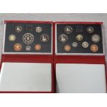 ROYAL MINT UK YEARLY DELUXE COIN SETS INCLUDES 1992 AND 1993